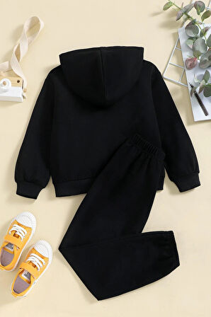 Uyguntarz Kalp Baskılı Çocuk Rahat Eşofman Takımı