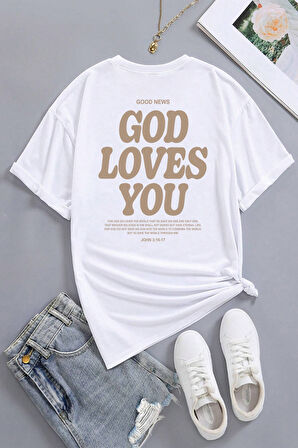 Uyguntarz Good Loves You Baskılı Unisex Oversize Tshirt