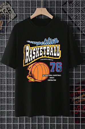 Basketball Baskılı Unisex Oversize Tshirt