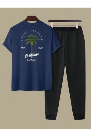 Unisex 2'li California Baskılı Eşofman Takımı