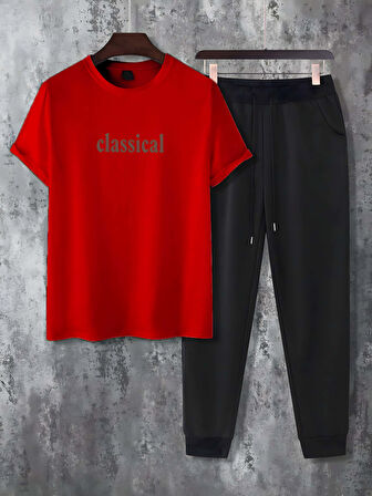 Unisex 2'li Classical Baskılı Eşofman Takımı