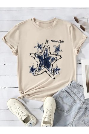 Unisex Eteinal Light Baskılı Oversize Tshirt