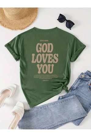 Good Loves You Baskılı Unisex Oversize Tshirt