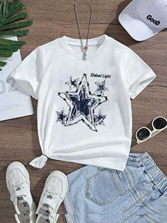 Unisex Eteinal Light Baskılı PamukluTshirt