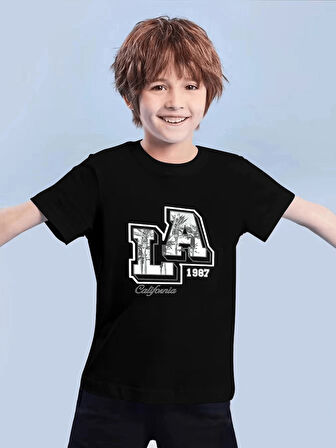 Çocuk LosAngles baskılı Pamuklu Tshirt