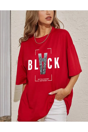 Unisex Black Baskılı Tasarım Tshirt
