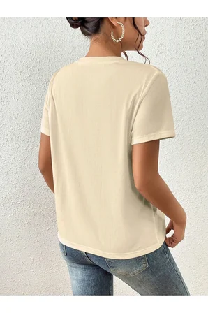 Portrait & Flower Baskılı Oversize Tshirt