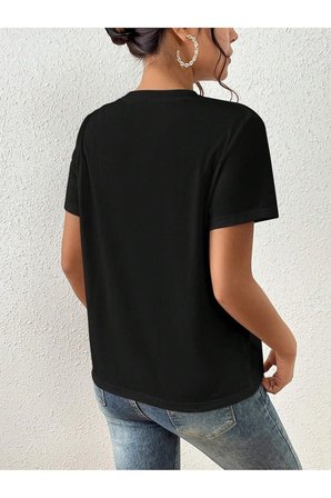 Portrait & Flower Baskılı Oversize Tshirt