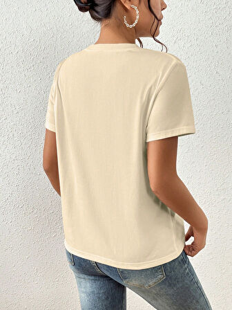 Portrait & Flower Baskılı Oversize Tshirt