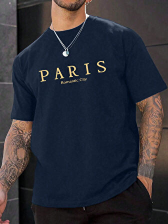 Unisex Romantic City Paris Baskılı Oversize Tshirt