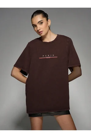 Unisex Paris Baskılı T-shirt