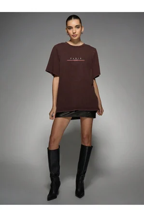 Unisex Paris Baskılı T-shirt