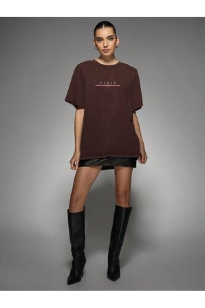Unisex Paris Baskılı T-shirt
