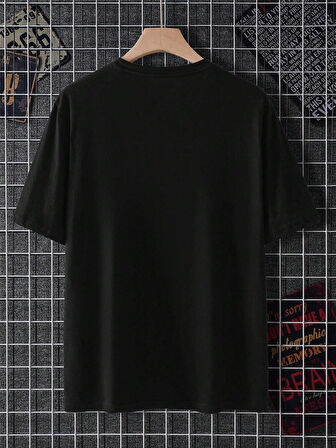 Unisex Ayı Gözü  X Baskılı Oversize Tshirt