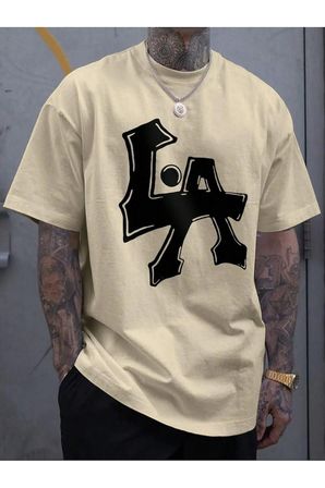 Unisex Los Angles Baskılı Oversize Tshirt