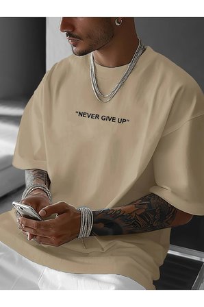 Unisex Asla Pes Etme  Baskılı Tasarım Tshirt