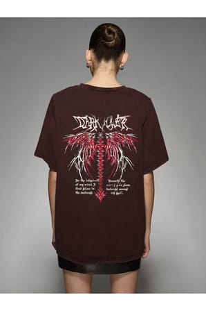 Unisex  Dark Kırmızı Baskılı Tasarım Tshirt