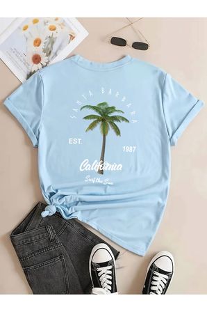 California Baskılı Unisex Oversize Tshirt