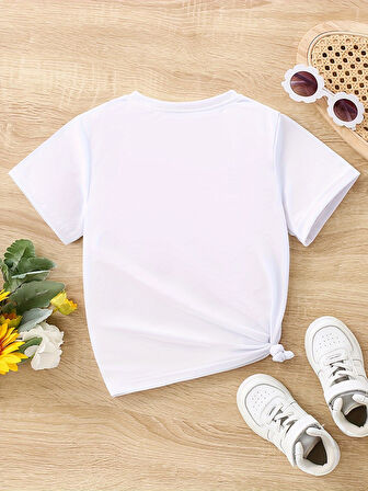 Çocuk Kİiraz Ağacı baskılı Pamuklu Tshirt