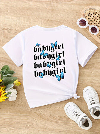 Çocuk Babygirl Baskılı Pamuklu Tshirt