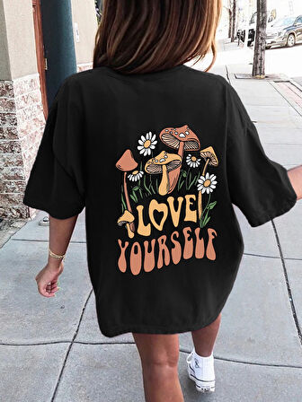 Çocuk Mantar baskılı Pamuklu Tshirt