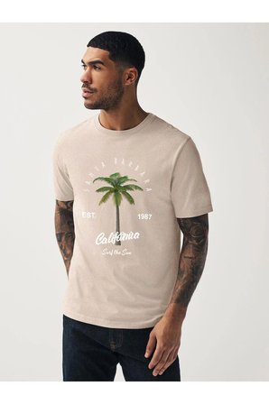Unisex Santa Barbara Baskılı Tasarım Tshirt