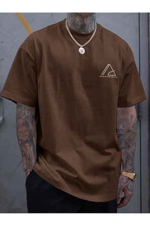 Unisex Think Outside The Box baskılı Oversize Tshirt