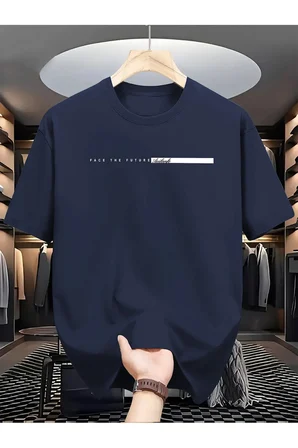 Unisex Face The Future Baskılı Oversize Tshirt
