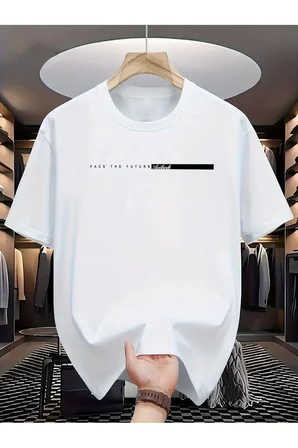 Unisex Face The Future Baskılı Oversize Tshirt