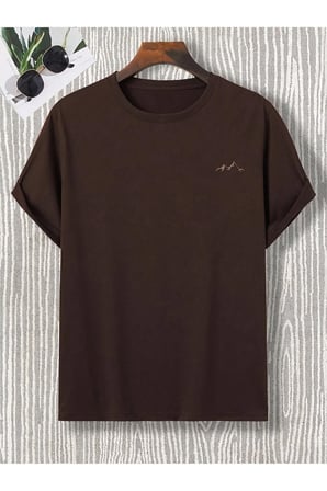 Unisex Dağ Baskılı Oversize Tshirt