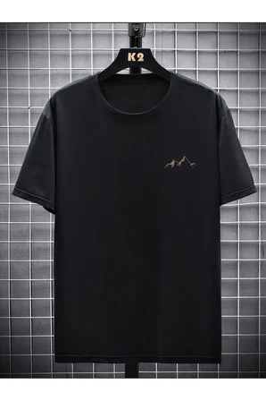 Unisex Dağ Baskılı Oversize Tshirt
