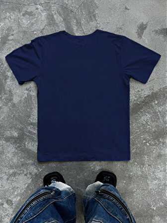 Unisex Çizgili Whatever Baskılı Oversize Tshirt