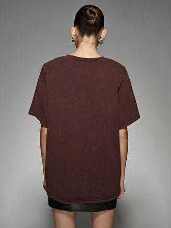 Unisex Meow Baskılı Tasarım Tshirt