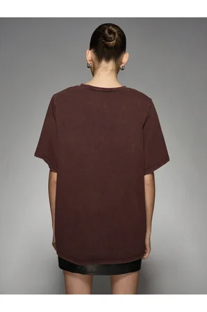 Unisex Meow Baskılı Tasarım Tshirt
