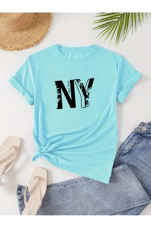 Unisex Newyork Baskılı Oversize Tshirt
