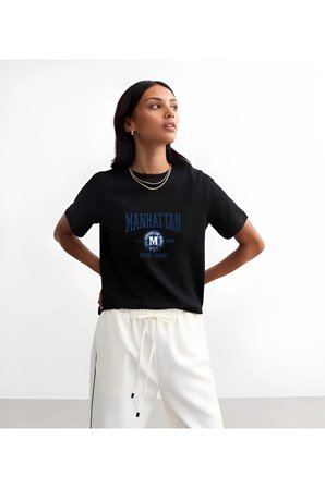 Unisex MANHANTTAN Baskılı Tasarım Tshirt