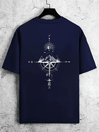 Unisex Yön Gösteren Baskılı Tasarım Tshirt