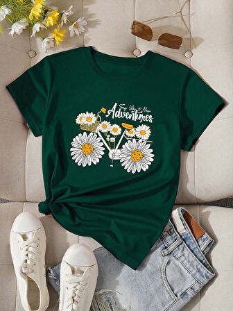 Adventures Baskılı Tasarım Tshirt