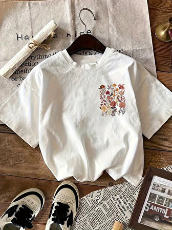 Flovers Baskılı Tasarım Tshirt