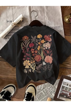 Flovers Baskılı Tasarım Tshirt