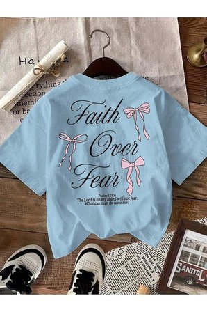 Fear Over Faith Baskılı Tasarım Tshirt