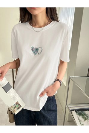 Kalp Baskılı Tasarım Tshirt