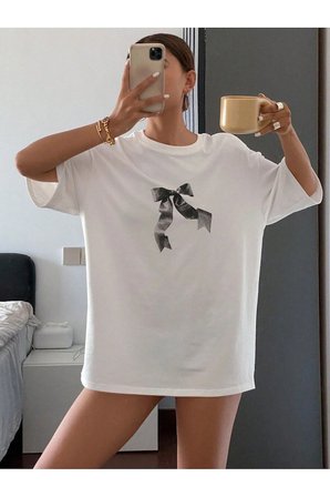 Kurdele Baskılı Baskılı Özel Tasarım Tshirt