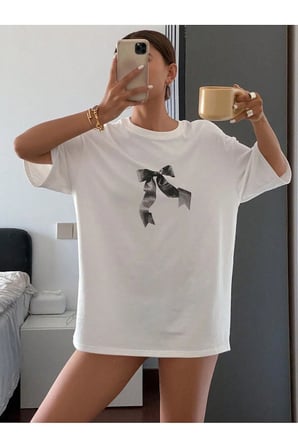Kurdele Baskılı Baskılı Özel Tasarım Tshirt