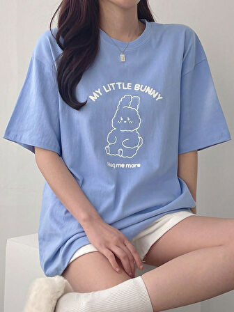 Unisex My  Little Bunny Baskılı Tasarım Tshirt