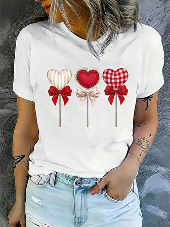Şekerleme Lolilop Kalp Baskılı Tasarım Tshirt