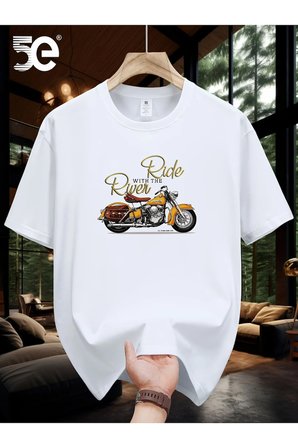 Unisex Ride River Baskılı Tasarım Tshirt