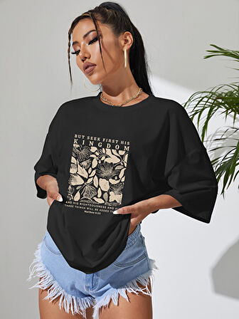 But Seek First His Kingdom Baskılı Tasarım Tshirt