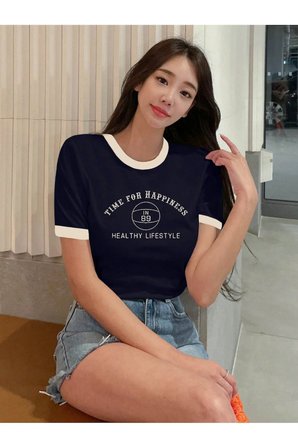 Unisex Time For Happiness Baskılı Tasarım Tshirt