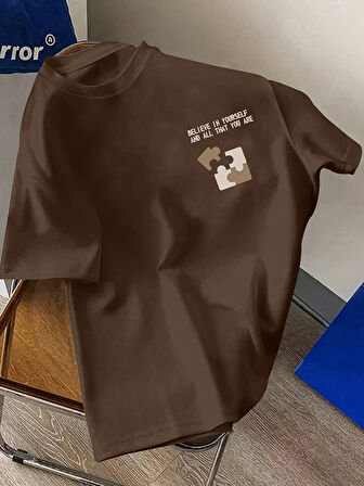 Unisex Believe In Yourself Baskılı Tasarım Tshirt